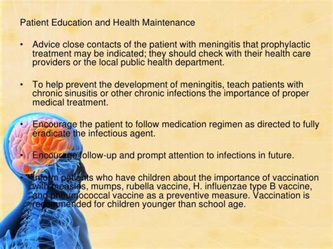 health education for meningitis patient